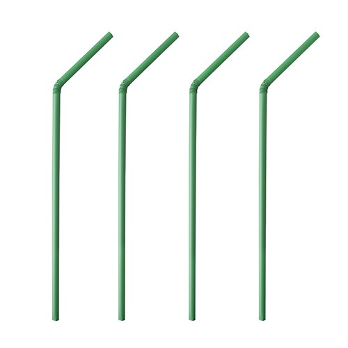 Flexbile Trinkhalme aus PLA, grün