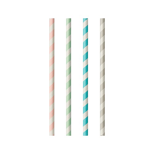 Trinkhalme aus Papier, farbig sortiert "Stripes"